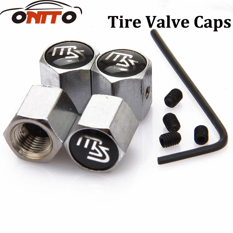 4Pcs/Lot Sliver Anti theft Tire Valve Cap Cover Car Tire Valve Caps