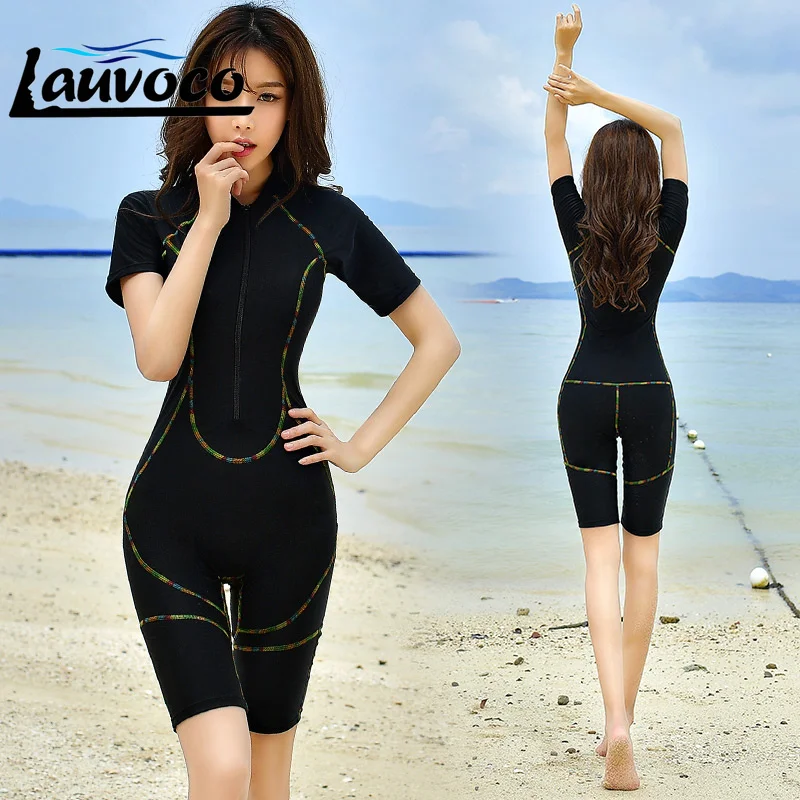 

One Piece Swimwear Women 2019 Sport Professional Short Sleeve Swimsuit Sexy Racing Competition Swimsuit Zipper Bathing Suit
