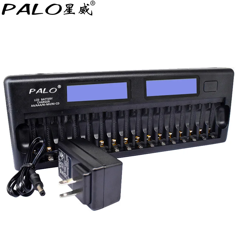 PALO NC32 12/16 Slot LCD Display Smart Battery Fast Charger Multiple Protection Smart KTV Microphone Battery Charger No Battery PALO NC32 12/16 Slot LCD Display Smart Battery Fast Charger Multiple Protection Smart KTV Microphone Battery Charger No Battery