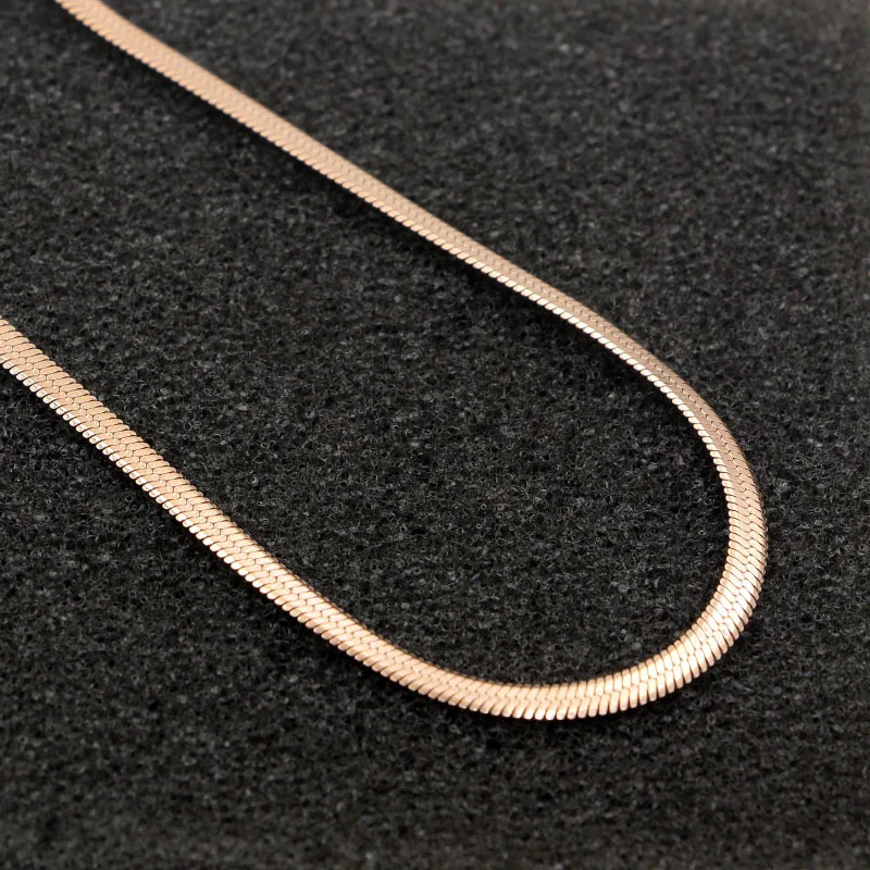 Fashion Simple Flat Snake Bone Chain Rose Gold Color Anklet Titanium Steel Women Feet Jewelry Anti-allergic ankle chains fashion accessories