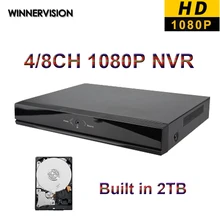 FULL HD 4Channel 8 Channel 1080P CCTV NVR 4CH 8CH NVR with 2TB HDD ONVIF P2P HDMI VGA CCTV Video Recorder