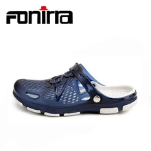 FONIRRA летнее открытое светильник мужские сандалии-сабо слипоны прозрачная обувь Туфли без каблуков на улице с массажным эффектом; мягкая Для мужчин пляжные сандалии 867