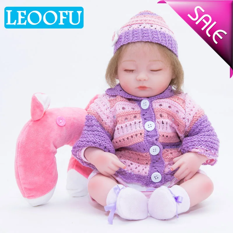 

LEOOFU 45cm 18inch silicone reborn baby doll toys princess toddler babies like bebe girls limited collection birthday gift