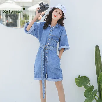 

New 2020 Summer Playsuits Women Shorts Fashion Short Casual Jumpsuits Jeans Women Jumpsuit Denim Overalls Short Rompers