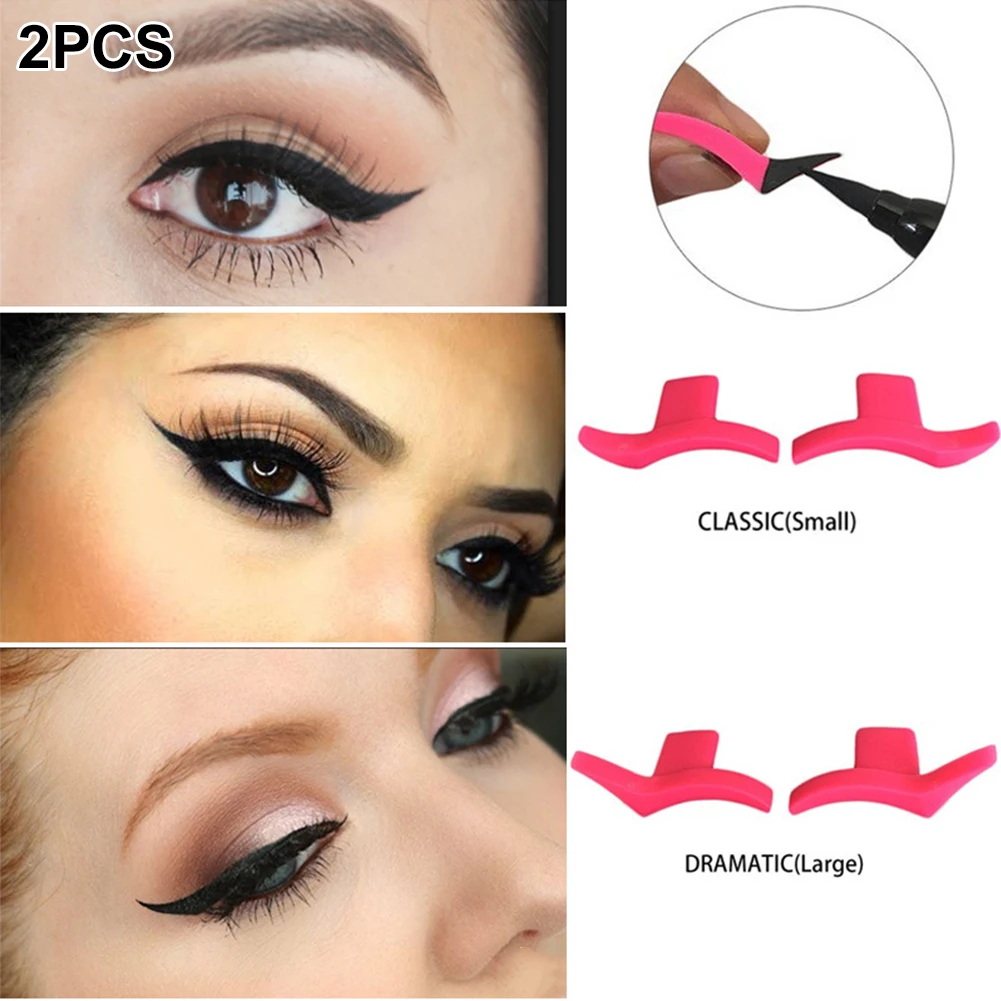 1 Pair Portable Professional Simple Soft Makeup Tool Silicone Easy To Wear Waterproof Wing Seals Cosmetic Models Eyeliner Stamp