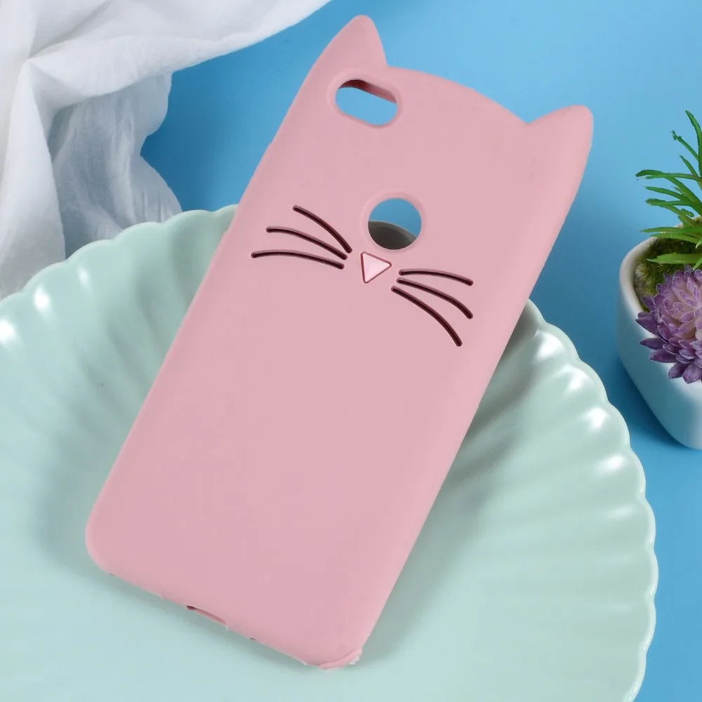 For Xiaomi Redmi Note 5A Case 3D Mustache Cat Silicone