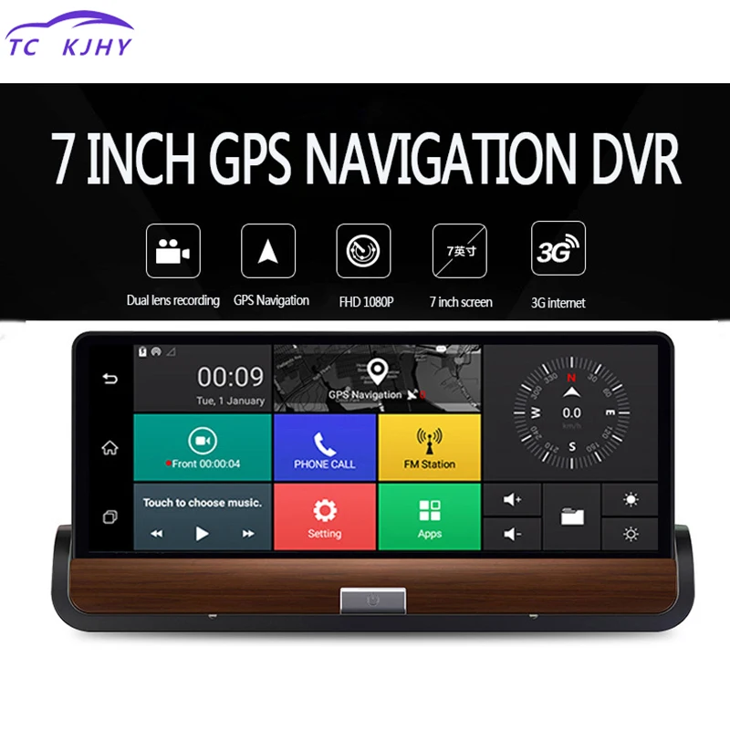 

New 7 Inches GPS Navigation DVR Car Radio WiFi&3G Telephone Android Bluetooth FM Transimitter Rear View Dvd Camera Double Lens
