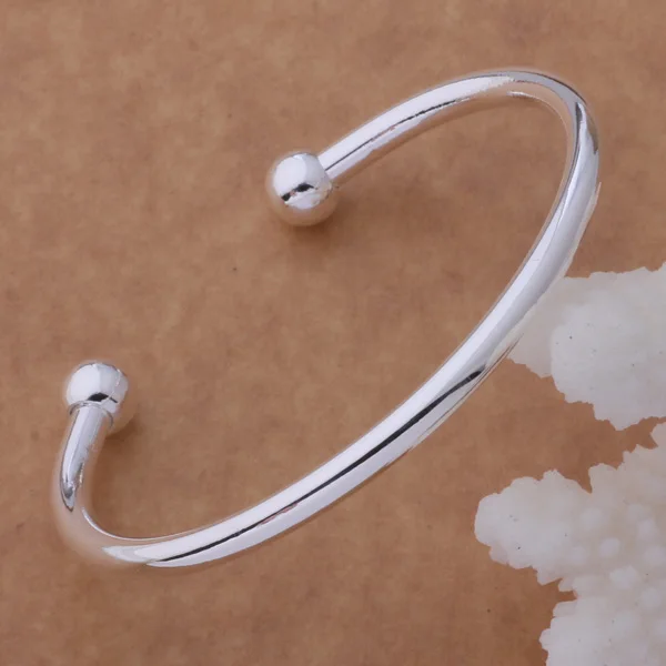 

Hot sale Fashion Jewelry Silver plated Bangles Cuff Bracelets Round head bracelet /bomakfta daxalsea AB049