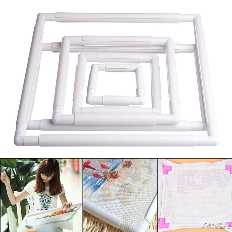 

Handhold Square Shape Embroidery Plastic Frame Hoop Cross Stitch Craft DIY Tool G03 Drop ship