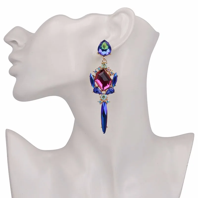 2 цвета Кристалл трендовые длинные висячие серьги в моде эффектные старинные серьги с подвесками Brincos женские JURAN модные ювелирные изделия