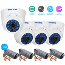 OWSOO 4 шт. 720 P 1500TVL AHD комплект для камеры видеонаблюдения Камера Безопасности s 1/" CMOS 6 шт. Массив Инфракрасных ламп ночного видения с кабелем 4*60 футов