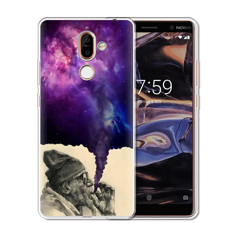 Силиконовый чехол для Nokia 1 2 3 5 6 7 plus 2018 мягкая задняя крышка телефона из ТПУ