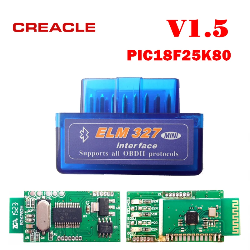 Автомобильный мини сканер OBD2 ELM327 V1.5 с чипом PIC18F25K80 Bluetooth ELM 327 версия 1 5 / OBDII для