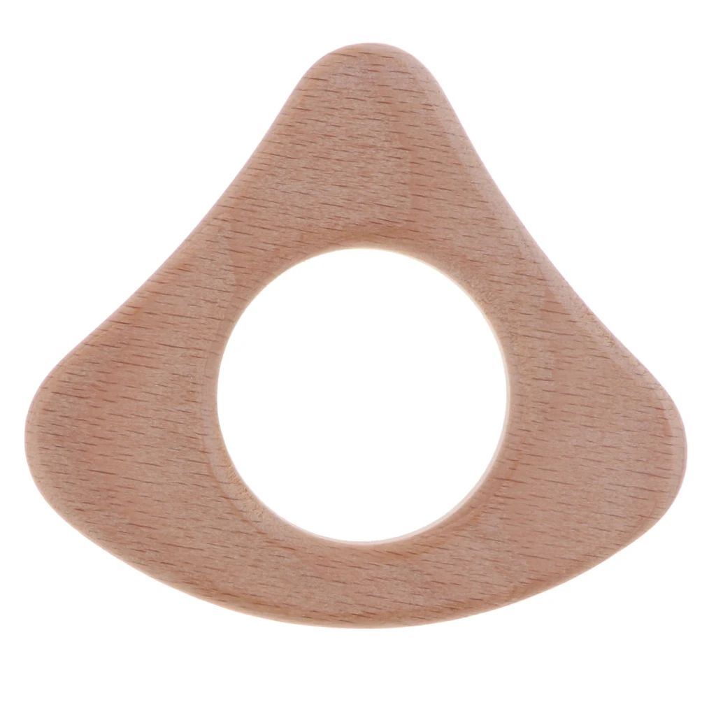 Montessori Style Infant Natural Wooden Baby Teethers Ring Clutching & Teething Fine motor Development Sensory Skills Crib Toys