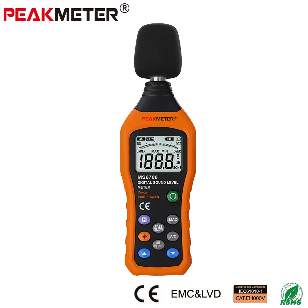 ms6708 lcd digital audio decibel sound noise level meter ms6708 lcd digital audio decibel sound noise level meter
