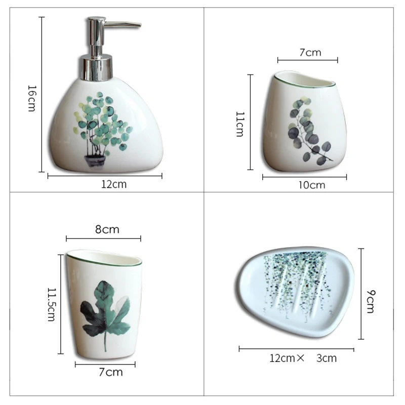 Günstig Nordic Grüne Pflanze Keramik Bad Produkte Einfache Fünf Stück Hochzeit Bad Set Bad Keramik Set