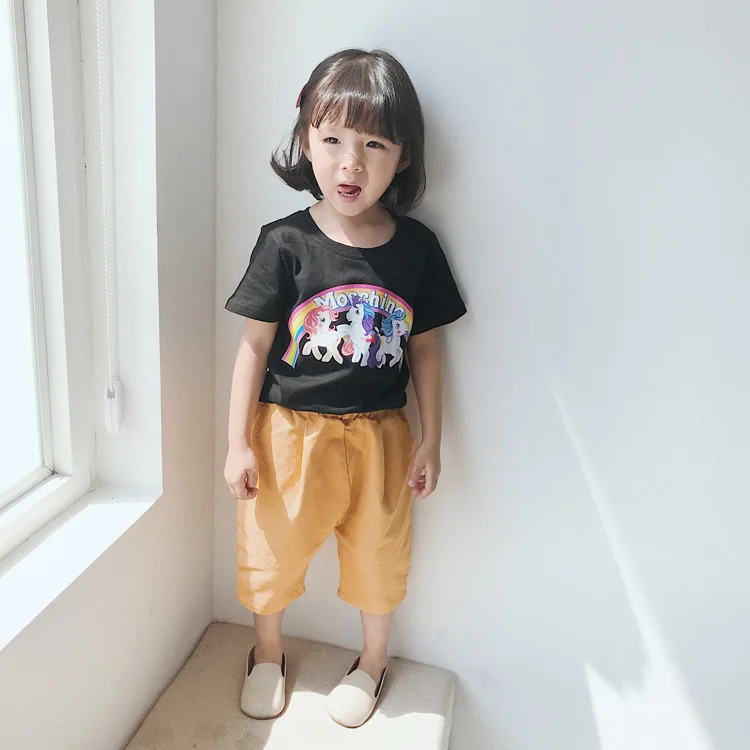 Children Summer Casual Pants 2018 New Boys and Girls Fashion Cotton Sport Capris Pants Kids Wild Calf-length Trousers Boys Pants