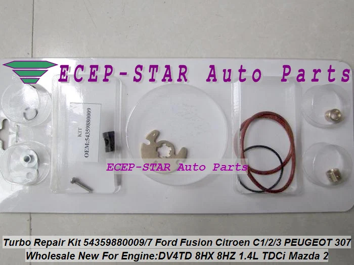 ชุดเทอร์โบซ่อมแซมสร้างชุดkp35 09 54359880009 54359700009 54359710009สำหรับford fiestaสำหรับpeugeot 206สำหรับcitroen c3 dv4td