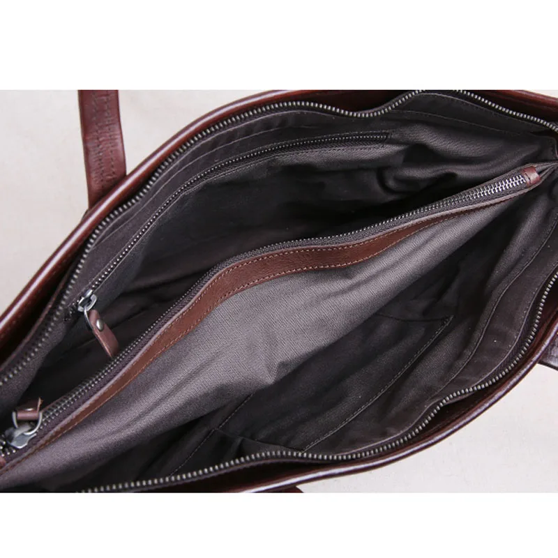 AETOO Leather handbag big bag first layer cowhide simple tote bag soft leather retro art large capacity shoulder shopping bag