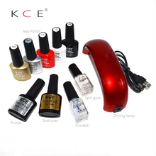 1006 UV 9W lamps of Resurrection Nail tools and portable package five 10 ml soaked UV glue Gel Summer brilliant Nail Polish