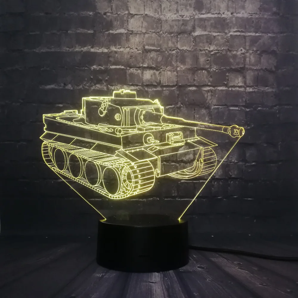 Tank Car 3D LED Night light Baby room Decor fighting battle RGB USB lamp Sleep Light 7 Color Change RC Car Christmas Gift Toy