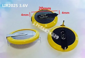 

20PCS LIR2025 Battery 3.6V Rechargeable Button Cell LIR2025 Soldered Battery Type H