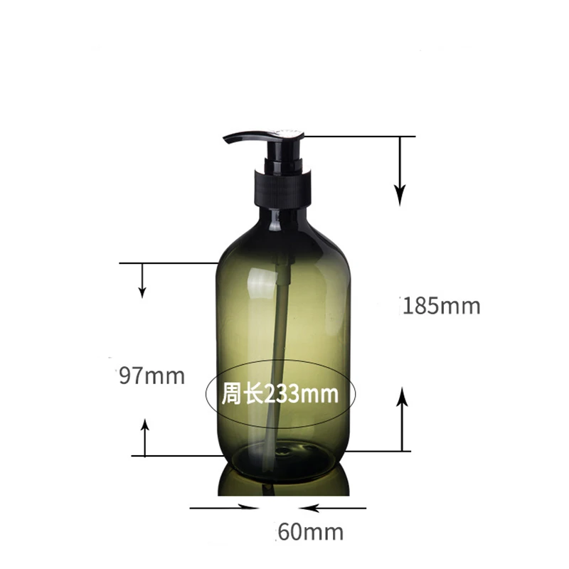 

1pcs Shampoo packaging material 500ML green PET plastic pressure bottle Shower gel bottle conditioner Storage bottle BQ012