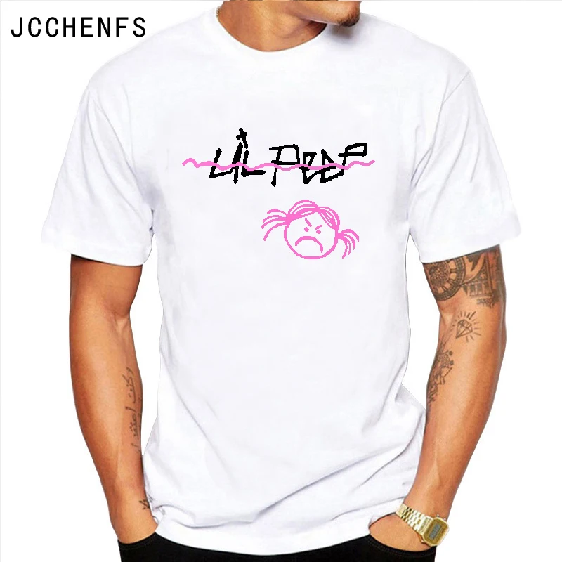 JCCHENFS 2018 New promotion lil peep print design Men T-shirt tops casual short-sleeved Men's fashion | Мужская одежда