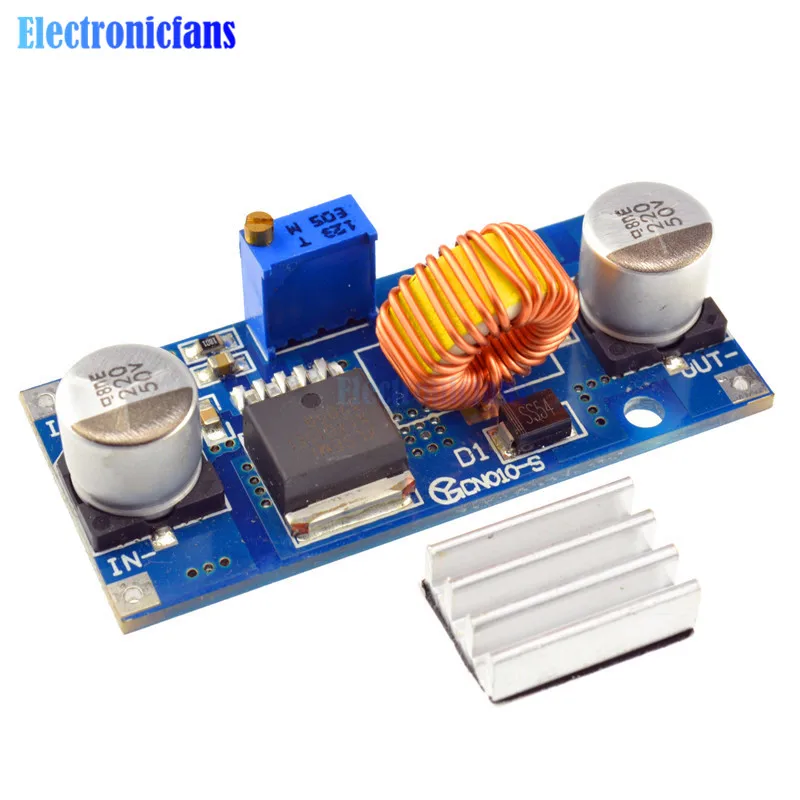 

5A DC-DC Step Down Adjustable Power Supply Module Lithium Charger XL4015 4~38V 96% 5A DC Adjustable Step-Down Module