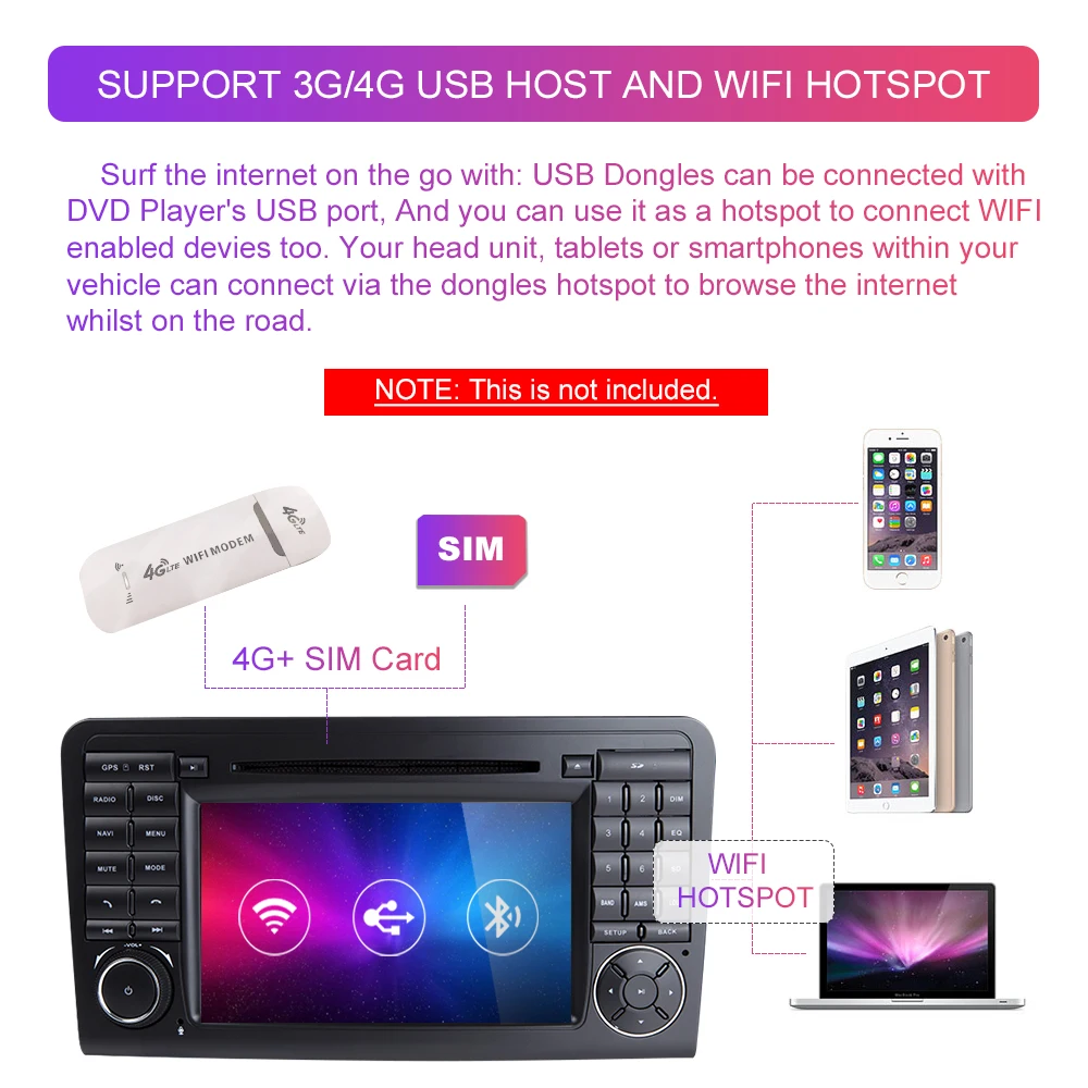 Cheap Xonrich AutoRadio 2 din Android 9.0 Car DVD Player for Mercedes Benz ML W164 ML300 GL X164 GL320 350 420 450 500 Audio Stereo 4G 11