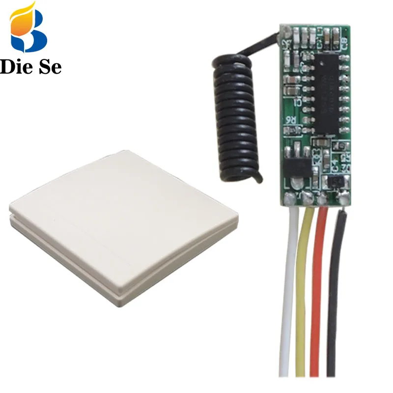 

433MHz Wireless Remote Control 5V 10A 1CH Receiver Module and Transmitter RF Remote Control for Light Controller DIY Remote