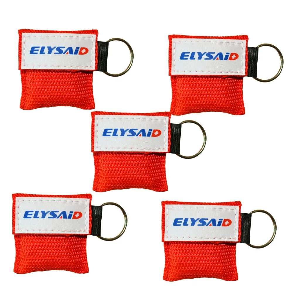 

CPR Resuscitator Mask ELYSAID CRP Face Shiled With Keychain CPR Breather Rescue Training Kit For Emergency Life-saving