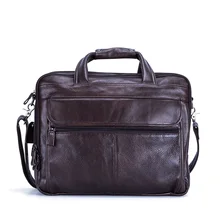 Новинка, мужской портфель из натуральной кожи, сумка-мессенджер, деловая ретро сумка для ноутбука 15 дюймов, мужская сумка на плечо из воловьей кожи, дорожные сумки
