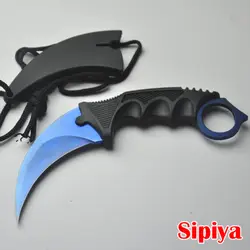 Фиксированным лезвием ножи из нержавеющей стали sharp лезвия и пластиковой ручкой выживания Ножи кемпинг инструмент голубой цвет