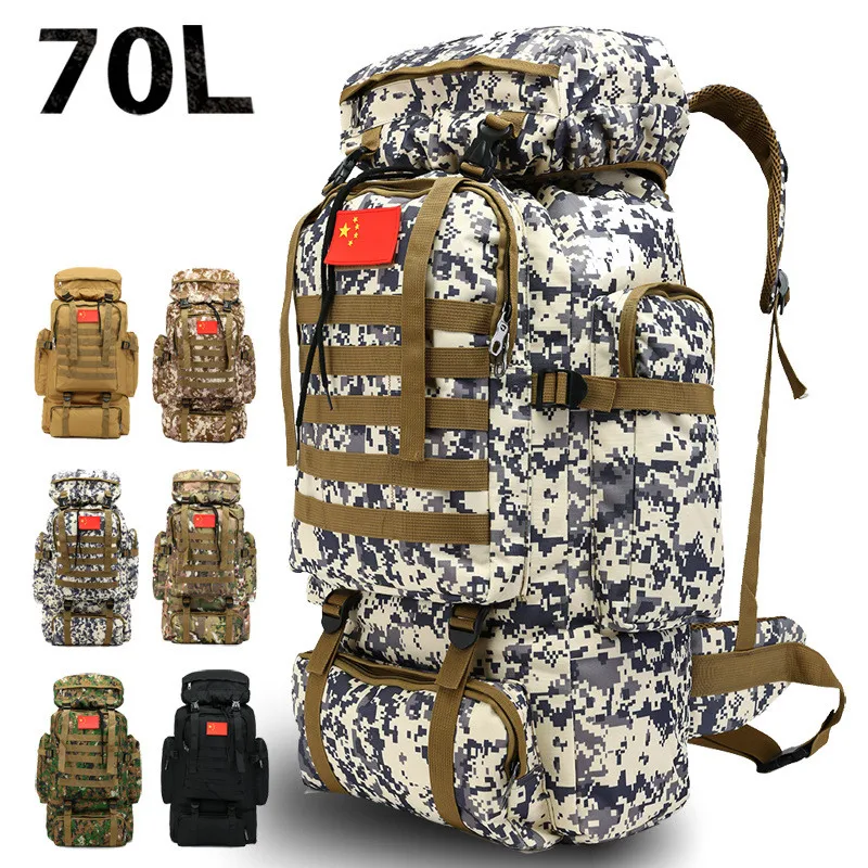 Naturebell 70L Большая вместительная сумка для альпинизма камуфляжный рюкзак военный