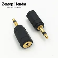 2 pces banhado a ouro 3.5 mono macho plug para 2.5mm/3.5mm fêmea estéreo jack conversor de áudio adaptador conector