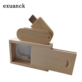 

exuanck Custom Photography Exclusive Natural Block Wood And Wood Box 4GB 8GB 16GB 32GB USB 2.0 Flash Drive (20 pcs free logo )