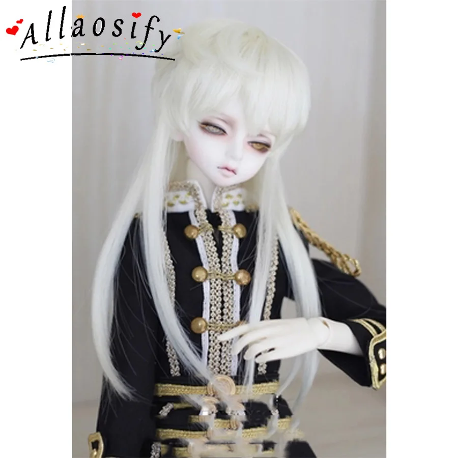 Allaosify Bjd парики из искусственных волос/SD как мальчик кукла белый длинный прямой 1/3 1/4 лет, 1 партия/6 высокой температуры кукольный парик bjd волос