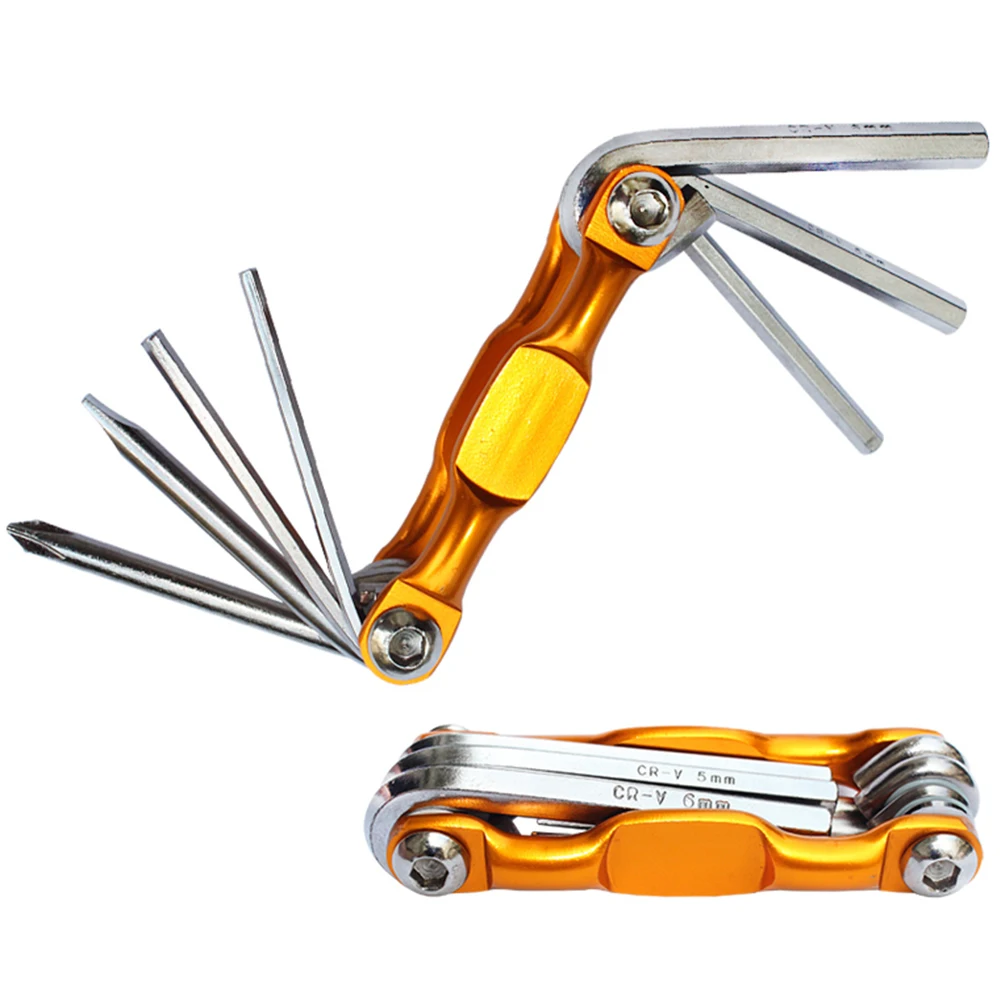 

7 in 1 Multifunctional Tools Bicycle Bike Repairing Tools Hex Key Screwdriver Spoke Wrench Cycling Multi Kit Set Repair Tools