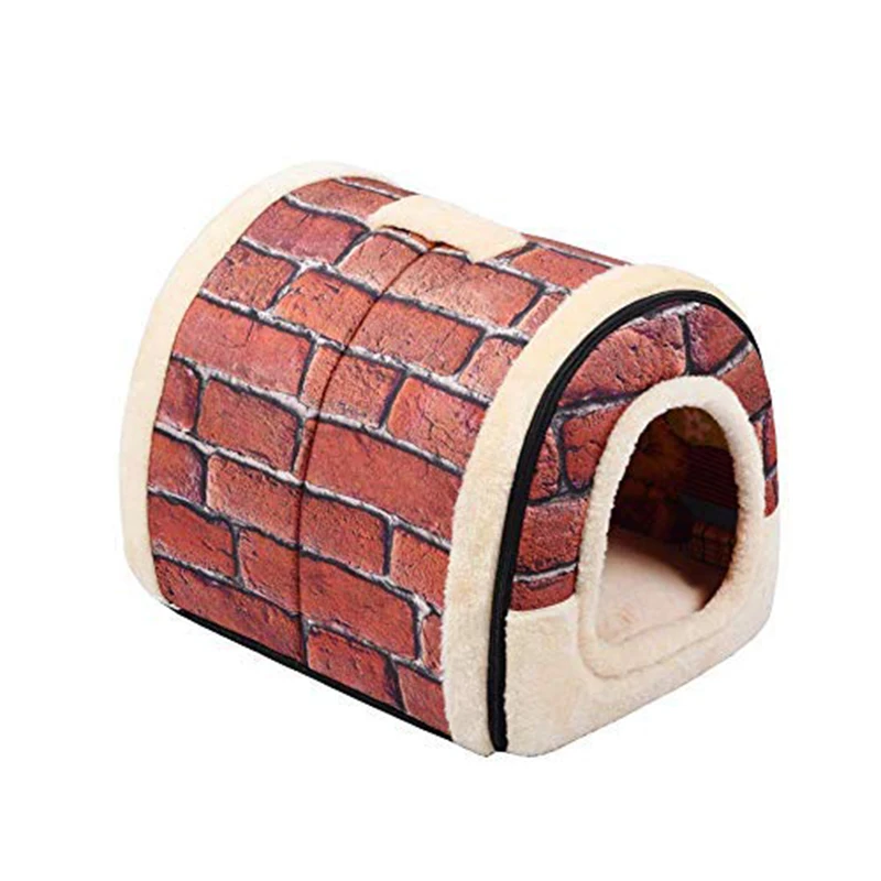 

ABFP Pet Dog House Nest With Mat Foldable Pet Dog Bed Cat Bed House For Small Medium Dogs Travel Kennels For Cats Pet Products