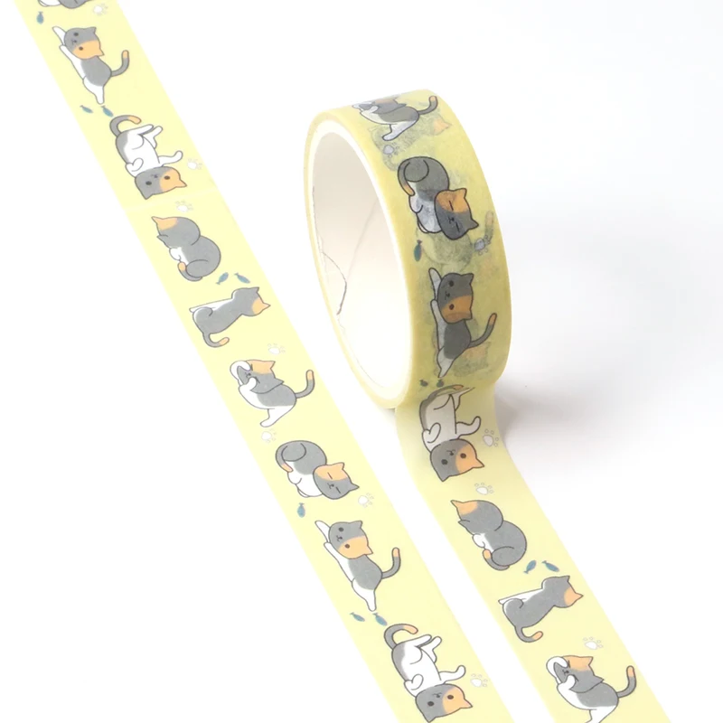 

1PCS New Decor Cute Washi Tape Animal Set Dog Cat pig fox sloth woodpecker DIY Planner Masking Tapes School Office Supply