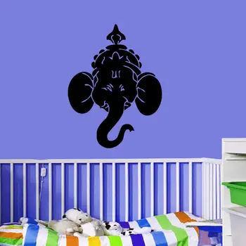 

Vinyl Wall Sticker Art Indian Elephant Head Ganesha Lord Wall Sticker Home Decoration Bedroom Decorative Wall Sticker Y-500