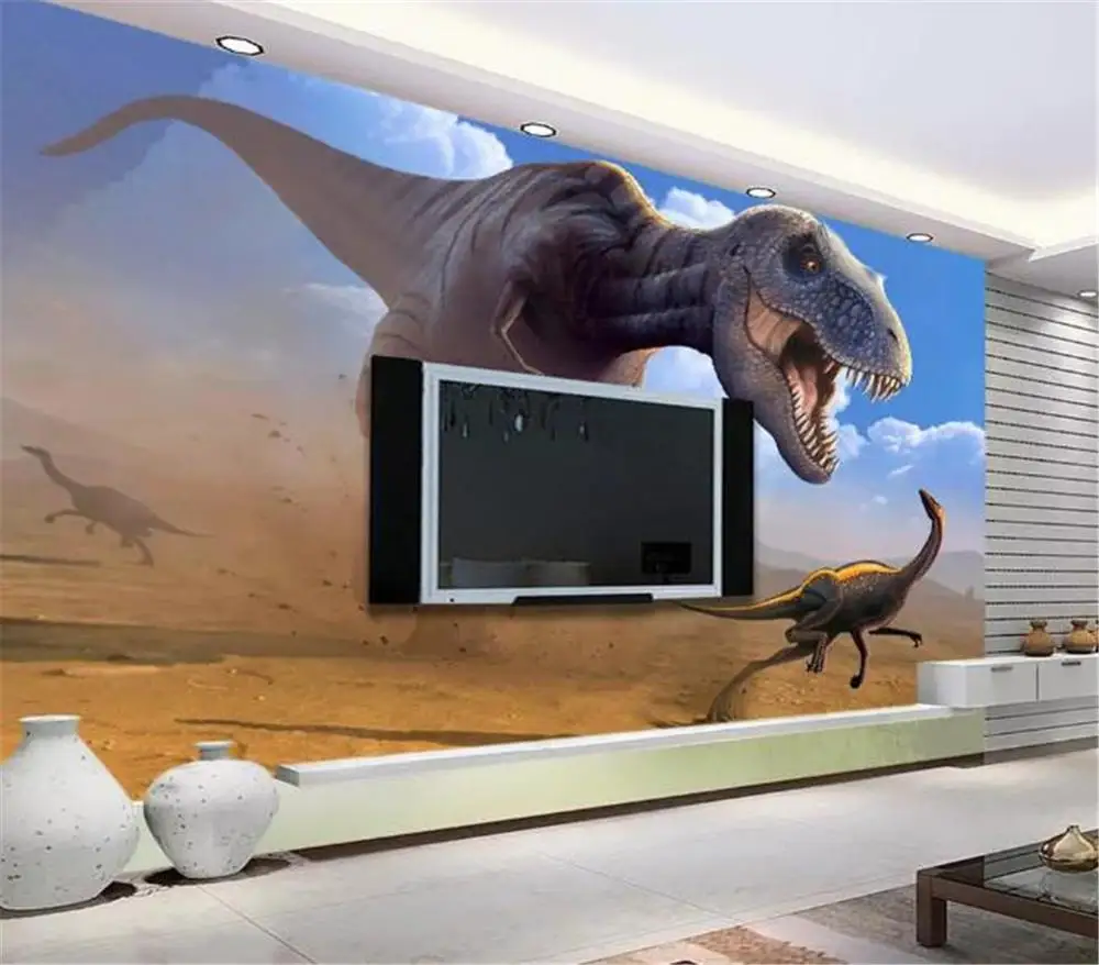 3D классная старинная Эра огромный динозавр ТВ фон настенная hd цифровая печать