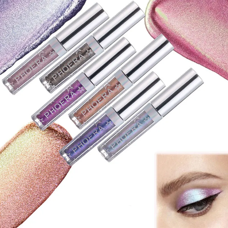 

New Brand High Quality Eyeshadow 12 Color Long lasting Sparkly Pigmented Metallic Glitter Glow Liquid Eye Shadow Beauty