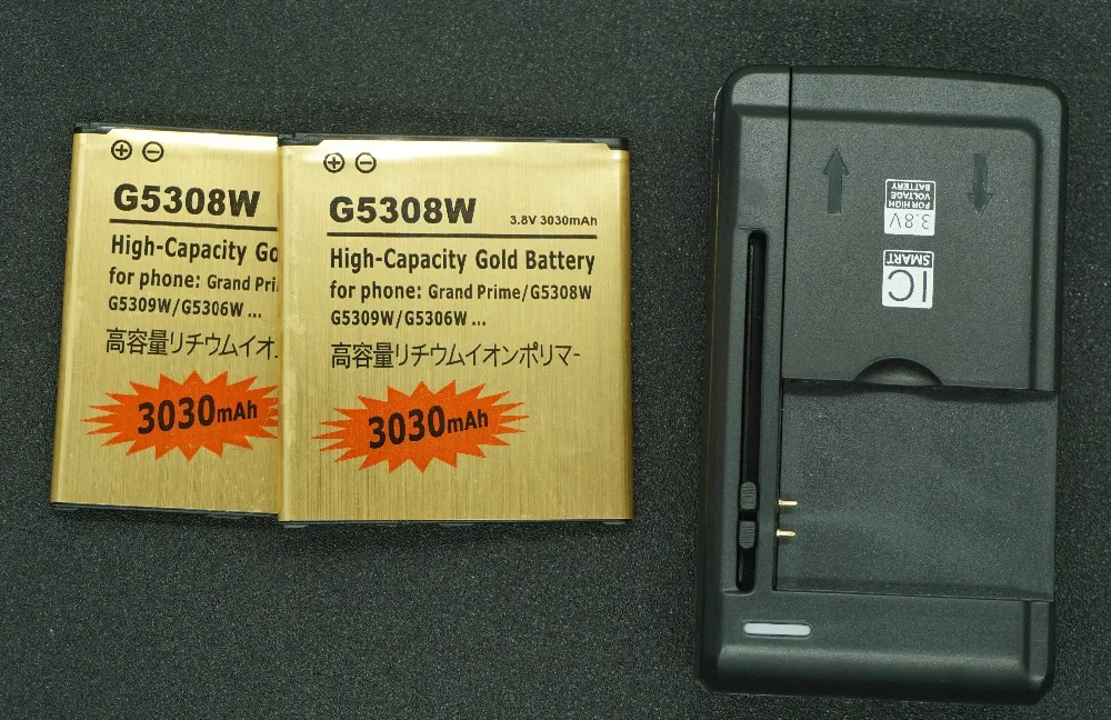 LehonS 2x3030 mAh EB-BG530BBC замена золота батарея + универсальное зарядное устройство для
