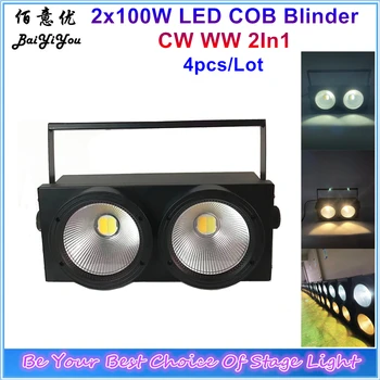 

4pcs/Lot 2 Eyes LED COB Audience Light 2X100W Cool Warm White LED COB Blinder Light For DJ Disco Effect Lights Wedding Party