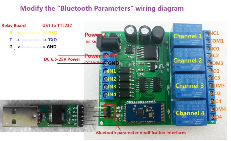 Беспроводной пульт дистанционного управления с Bluetooth 5 В 9 12 24 в пост. Тока 4