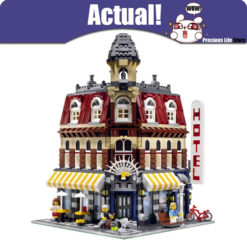 

LEPIN 15002 2133Pcs Creators Cafe Corner Model Building Kits Blocks Bricks Toys for children Gifts compatible legoINGly 10182