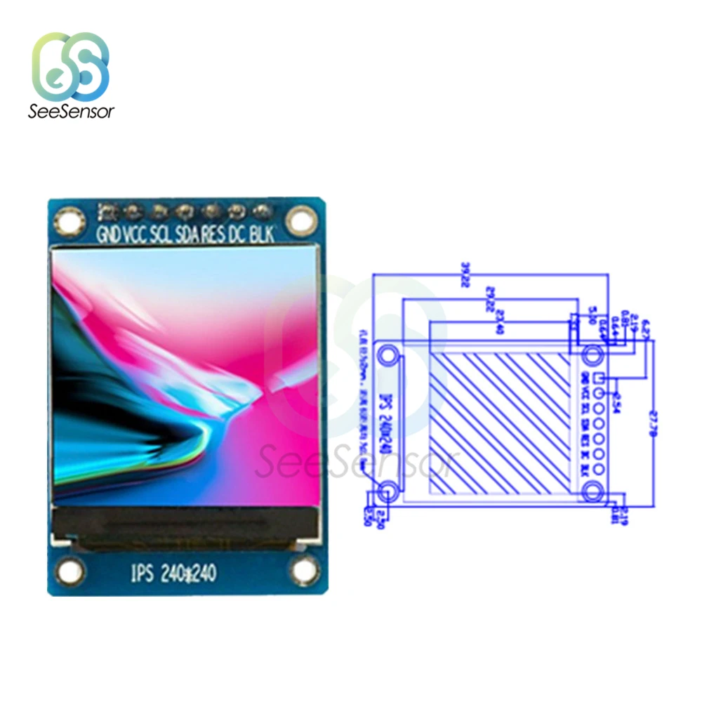 Ips 1,3 дюймов 3,3 V 7PIN SPI HD полноцветный TFT экран ST7789 Drive IC 240*240 ЖК-дисплей OLED 240x240