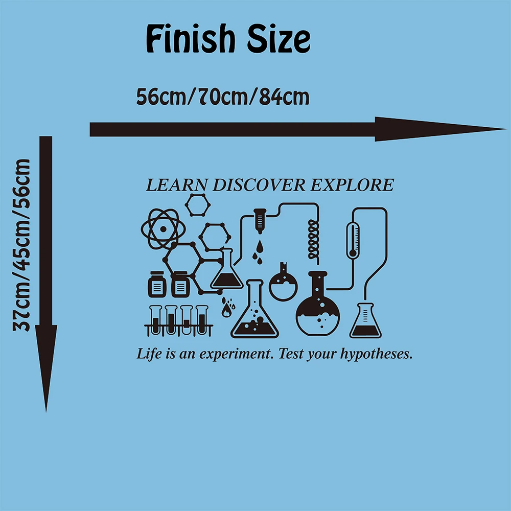 Science Chemical Lab Learn Discover Explore Quote Wall Decal Classroom School Chemistry Science Inspirational Quote Wall Sticker (1)